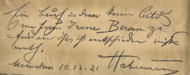 Habermanns dedication